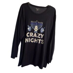 XXL Place Woman Graphic T-shirt Hanukkah 8 Crazy Nights Blue Color 100%cotton